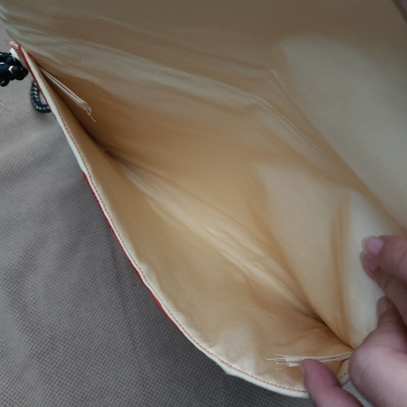 Vintage Kimono fabric asymmetrical rope tie strap crossbody - Picture 8 of 11